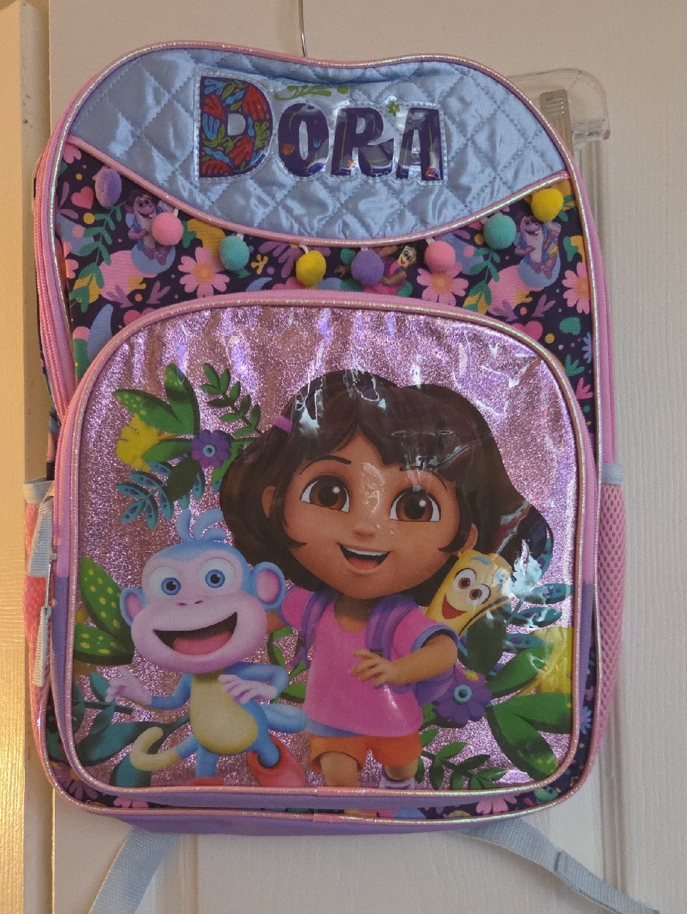 Dora Kids Backpack – Pink Glitter Character School Bag